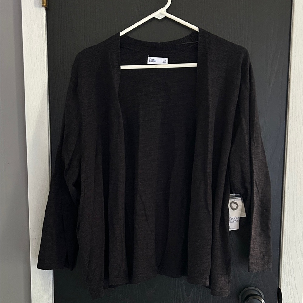 Croft & Barrow Black Open-Front Cardigan